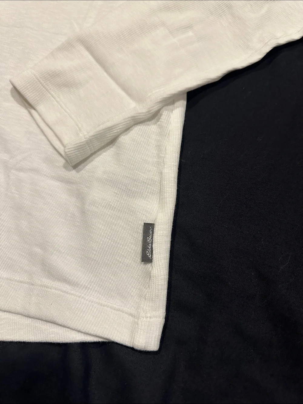 Eddie Bauer White Long-Sleeve Henley Top